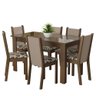 Conjunto Sala de Jantar Mesa Tampo de Vidro 6 Cadeiras Heloísa Madesa Rustic/crema/hibiscos - 9