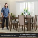 Ver imagem 7 de Conjunto Sala de Jantar Mesa Tampo de Vidro 6 Cadeiras Heloísa Madesa Rustic/crema/hibiscos