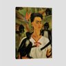 Quadro Frida Kahlo Autorretrato Com Macacos Tela No Chassi 45X30Cm - 1