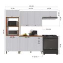 Ver imagem 3 de Cozinha Modulada 4 Peças Torre Quente Balcão com Tampo 2 Aéreos 100% MDF Bari Branca