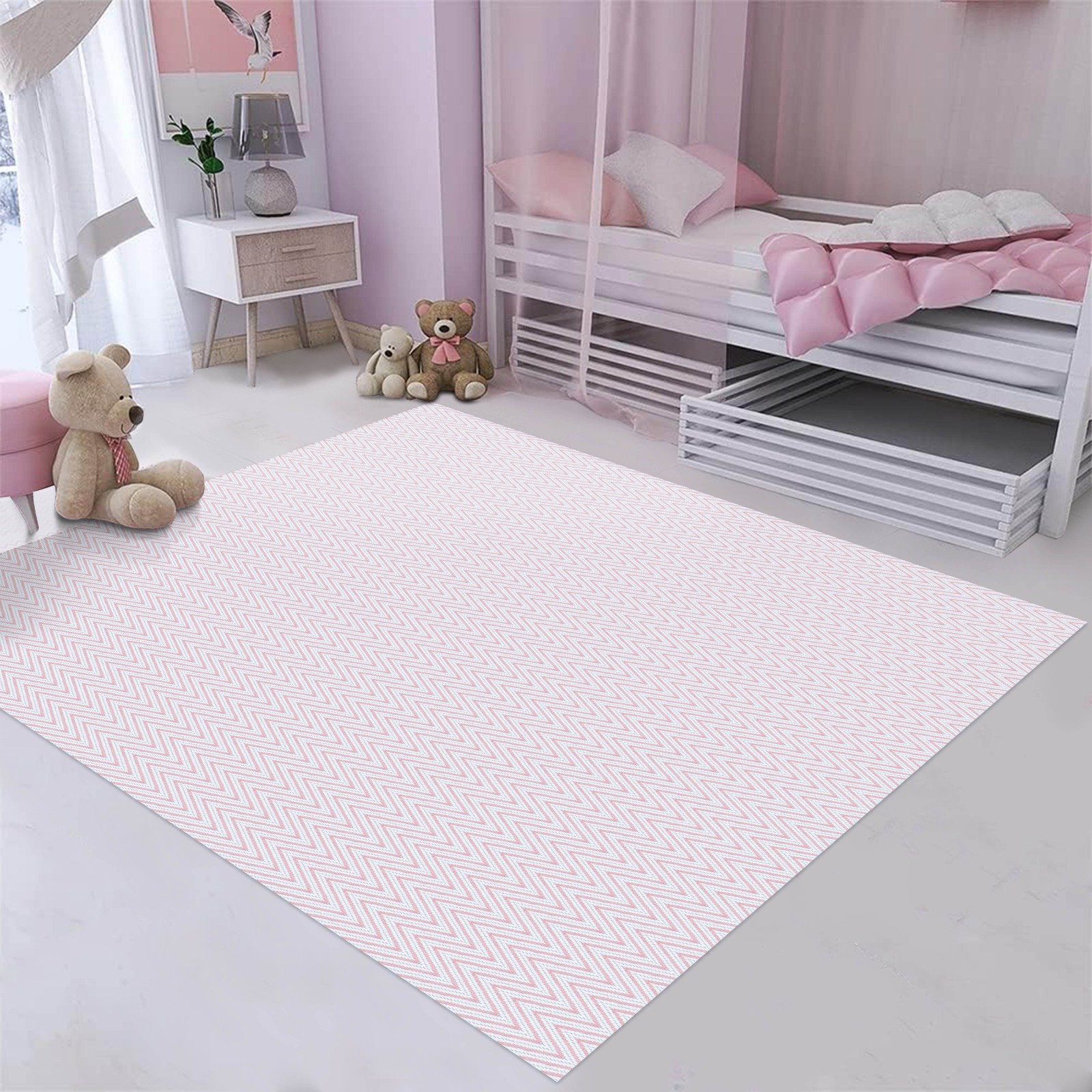 Tapete Infantil Antiderrapante 1,00x1,40 Egípcio - Rosa Bebe