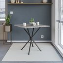 Ver imagem 1 de Mesa Quadrada 70cm para Sala de Jantar Tampo Granito Leia Preto/Ocre