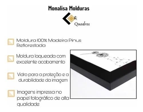 Quadros Decorativos Floral Grande 60x40 Monalisa Molduras - 4