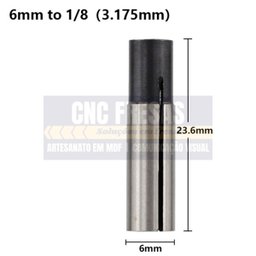 Adaptador Tupia Cnc Retífica Spindle, 6mm P/ 1/8 - 2