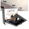 Spot Recuado 7,5x7,5x4,1cm Gu10 Mr11s Preto Ip20 Lumier - 1