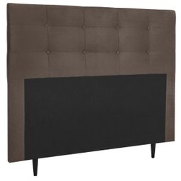 Cabeceira Estofada Cama Box Queen 160 Cm Cristal Suede:suede Marrom - 1 Cabeceira Estofada Cama Box Queen 160 Cm Cristal Suede:suede Marrom - 1