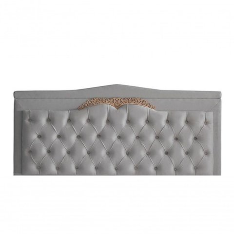 Cabeceira de Cama Box Painel Barcelona Casal 140 Cm Retro Capitonê Botão Encapados Suede Prata do