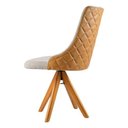 Ver imagem 4 de Poltrona Giratória Mesa de Jantar Linho e Couríssimo Matelassê