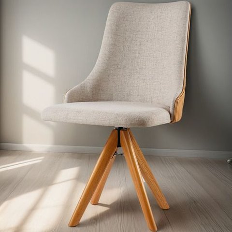 Poltrona Giratória Mesa de Jantar Linho e Couríssimo Matelassê