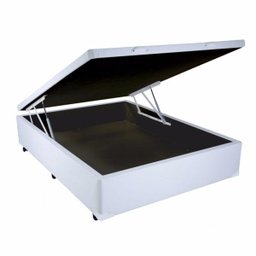 Cama Box Baú Solteirão Reforçada 108x198 Corino Branco - 1