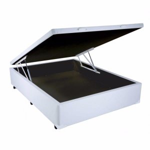 Cama Box Baú Solteirão Reforçada 108x198 Corino Branco