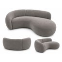 Ver imagem 2 de Sofá Zah 240 cm 4 Lugares Luxo Orgânico Curvo Bouclé Premium:Veludo Cinza Escuro
