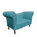 Ver imagem 2 de Recamier Divã Rio 1,50m Suede Azul Turquesa - Dominic Decor
