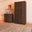 Ver imagem 7 de Guarda Roupa Solteiro 3 Portas Comoda 4 Gavetas Mdf Bela Chocolate Off Decmade