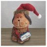 Decoração Enfeite Natal Cachorro Placa Feliz Natal 14cm - 3
