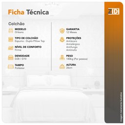 Colchão King Anjos Super Orleans Espuma D70/D28 Dupla Face Pillow Top Marrom 193x203x26cm - 3