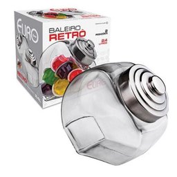 Baleiro Retrô De Vidro Com Tampa Inox 2,4 Litros Euro - 3
