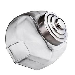 Baleiro Retrô De Vidro Com Tampa Inox 2,4 Litros Euro - 2