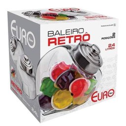 Baleiro Retrô De Vidro Com Tampa Inox 2,4 Litros Euro - 4