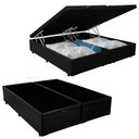 Ver imagem 1 de Cama Box Baú King Bipartido Sintético Preto Emth 193x203x40