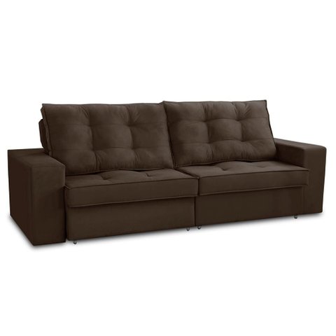 Sofá Retrátil e Reclinável 2 Lugares 1,50m com Molas Melissa Suede Marrom Rover & Beato