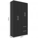 Ver imagem 4 de Guarda-roupa Solteiro Conde 4 Portas 2 Gavetas Cor Preto