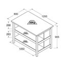 Ver imagem 5 de Bancada Ilha de Cozinha com 2 Prateleiras 120cm Ditália