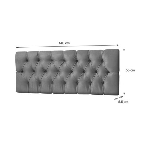 Cabeceira de Cama Box Casal Cinza 1,40M Rede Móveis