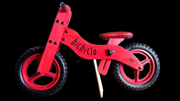 Bicicleta Infantil de Madeira Aro 12 - Bichiclo Vermelha/Vm - 1