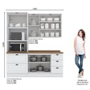 Ver imagem 4 de Cozinha Compacta Modulada 3 Peças 100% MDF com Armário Torre Quente e Balcão com Tampo Branca Emily