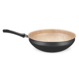 Panela Wok Cristal Superflon em Alumínio 28cm 4,3l Preto/bege Mta - 1