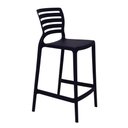 Ver imagem 3 de Kit 4 Banquetas Cozinha Alta Sofia Empilhável Polipropileno 44cm Preto Tramontina