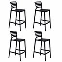 Ver imagem 1 de Kit 4 Banquetas Cozinha Alta Sofia Empilhável Polipropileno 44cm Preto Tramontina