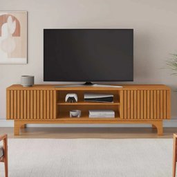 Rack para Tv 70 Polegadas 2 Portas Ripadas Trunfo Pés Mdf Usinados Jcm Movelaria - 2