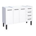 Ver imagem 1 de Gabinete / Balcão de Cozinha Ju em Aço para Pia de 1.40m 3 Portas e 4 Gavetas Cor Branco Cmax