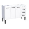 Gabinete / Balcão de Cozinha Ju em Aço para Pia de 1.40m 3 Portas e 4 Gavetas Cor Branco Cmax - 1