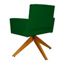 Ver imagem 3 de Poltrona Decorativa Camila Pés Madeira Giratório Suede Verde - DS Estofados