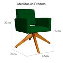 Ver imagem 5 de Poltrona Decorativa Camila Pés Madeira Giratório Suede Verde - DS Estofados