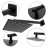 Chuveiro Quadrado Preto Inox Slim Banheiro Área Externa 20x20 Aço Inoxidável Piscina Design Moderno - 2