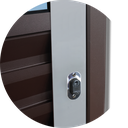 Ver imagem 2 de Porta Correr Susp.Meia Veneziana Meia Vidro Dir L.25 Mix Corten 210x70 Brimak