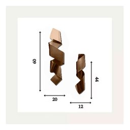 Kit Decoração 02 Esculturas Parede Abstrato Sala Hall Escritório Loja Home Decor Bronze - 3