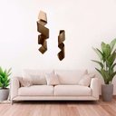 Ver imagem 2 de Kit Decoração 02 Esculturas Parede Abstrato Sala Hall Escritório Loja Home Decor Bronze