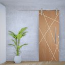 Ver imagem 2 de Porta de Correr Agatha Trilho Soft Pux. Tubolar Cromado 1.10 X 2.10 Lado Esquerdo – Hale
