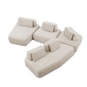 Ver mais imagens de Sofá Sala de Estar Modulado Design Moderno 615cm Pés de Madeira Appa Veludo Bege G93 - Gran Belo