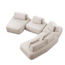 Ver imagem 2 de Sofá Sala de Estar Modulado Design Moderno 615cm Pés de Madeira Appa Veludo Bege G93 - Gran Belo