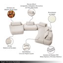 Ver imagem 3 de Sofá Sala de Estar Modulado Design Moderno 615cm Pés de Madeira Appa Veludo Bege G93 - Gran Belo