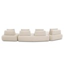 Ver imagem 7 de Sofá Sala de Estar Modulado Design Moderno 615cm Pés de Madeira Appa Veludo Bege G93 - Gran Belo