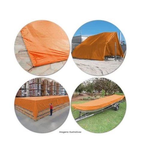 Lona Polietileno Laranja 6x6 100 Micras Vila - 2