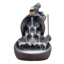 Incensário Cascata Lotus Cone Vareta Fumaça Backflow - 1