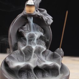 Incensário Cascata Lotus Cone Vareta Fumaça Backflow - 4